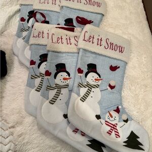 Snowman Holiday Stockings - Blue and White NWOT